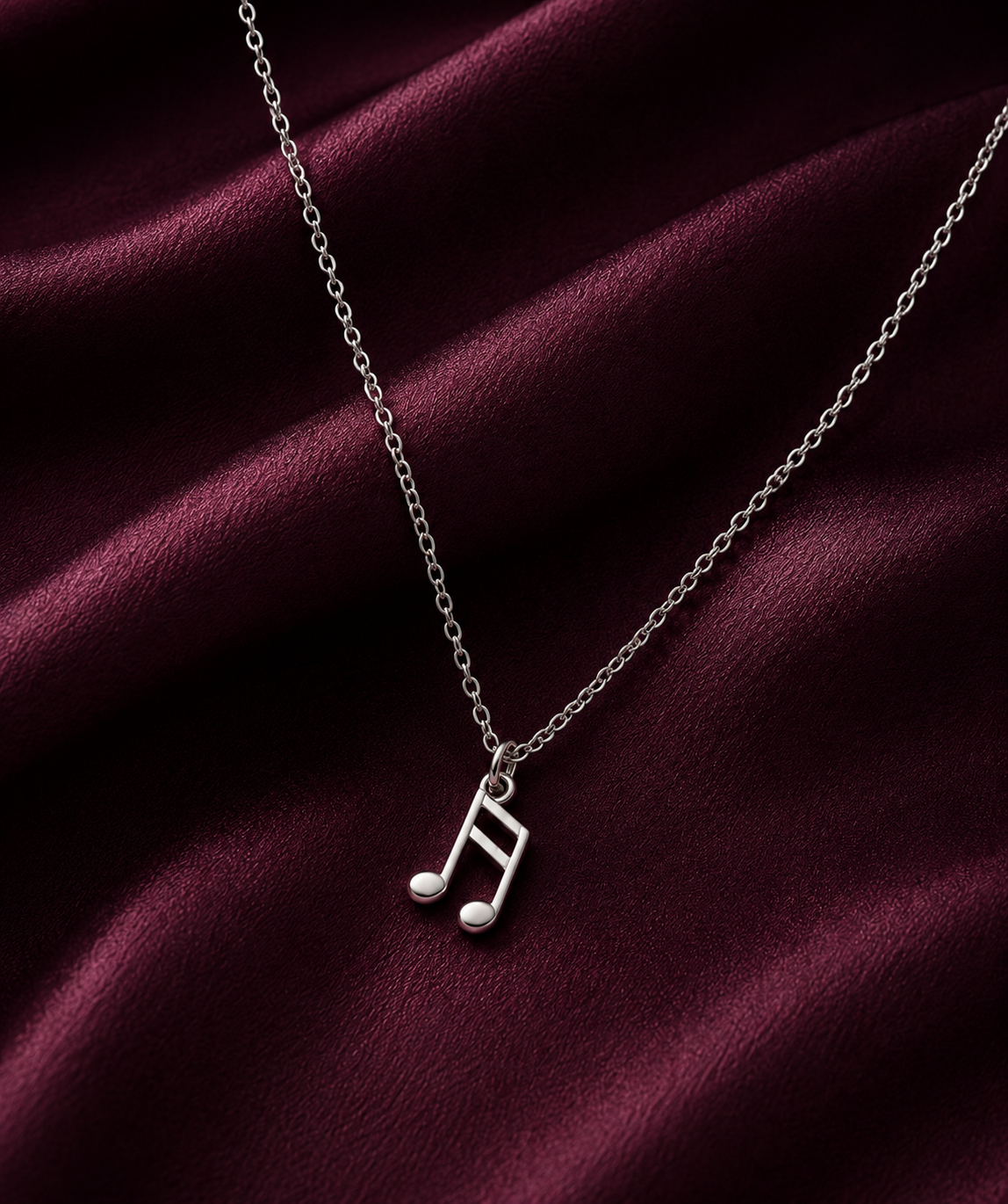 Silver Music Pendant Necklace