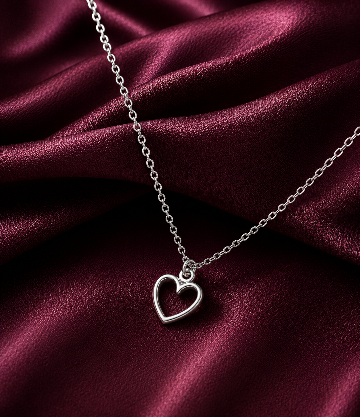 Silver Heart Pendant Necklace