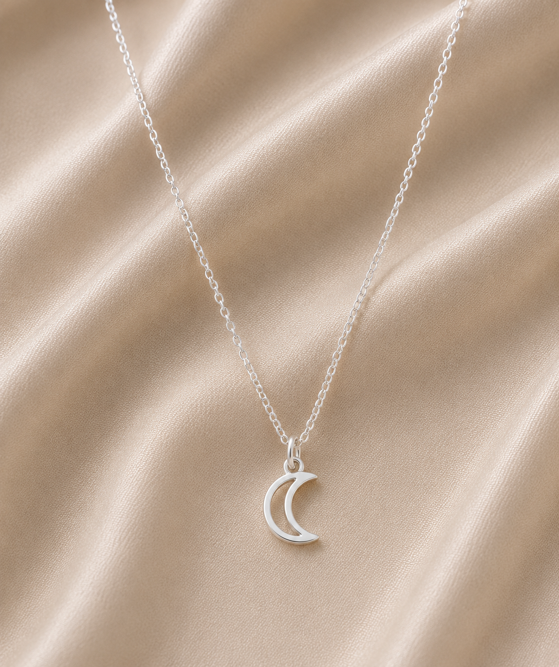 Silver Moon Pendant Necklace