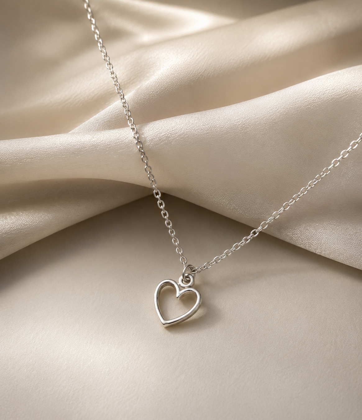 Silver Heart Pendant Necklace